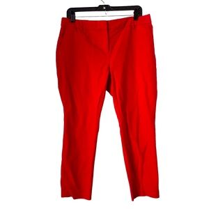 Willi‎ Smith Red Cotton Spandex Slim Leg Pants 12